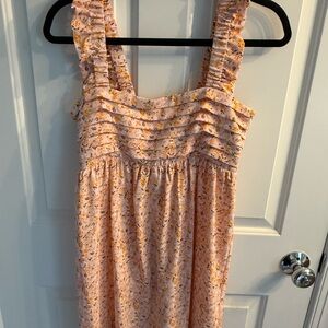 Floral Ruffle Strap Dress - Pink